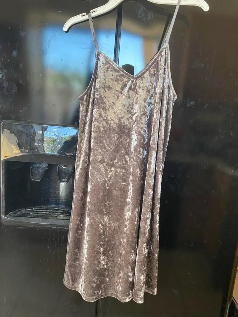 Velvet Silver Cami Strap Dress - Picture 1 of 2